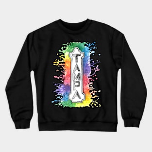 Rainbow Splatter Tampa Theater Sign Crewneck Sweatshirt